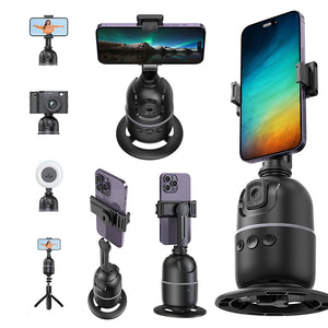 Auto Tracking Phone Holder 360° Rotation Face Tracking Phone Tripod Holder No App Follow Up Pan Tilt for Tiktok Video Recording - Stereotech