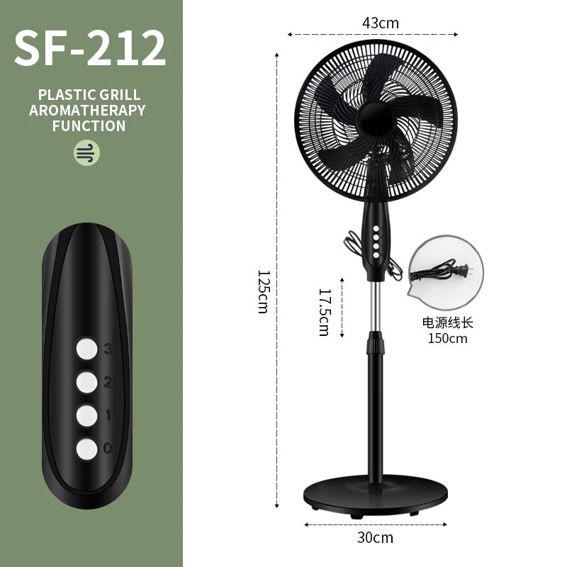 SF-202/212 DC Motor Ultra Quiet 16 Inch Pedestal Sleeping &amp;Baby, High Energy Efficiency Standing Fan Speed 45W