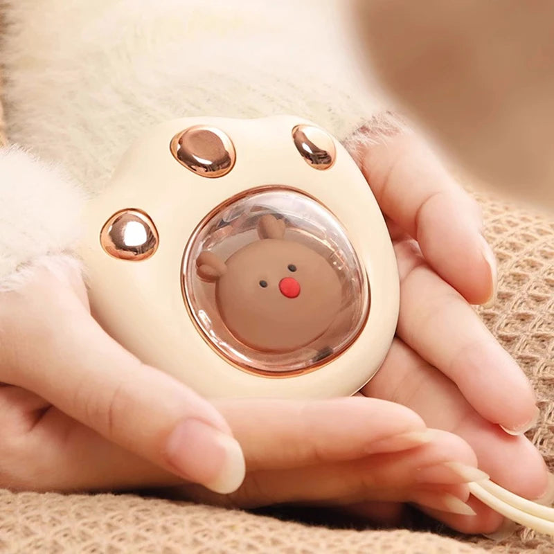 Mini Winter Reusable Hand Warmer USB Rechargeable Fast Heating Cute Cat Paw Hand Warmer Instant Heating Pack Cold Winter
