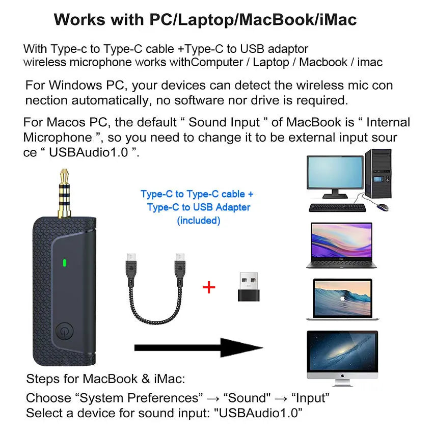 K35 Pro Wireless Lapel Microphone Mini Lavalier Buttonhole Mic For Cell Mobile Phone Camera Streaming Recording PC Iphone Ipad - Stereotech