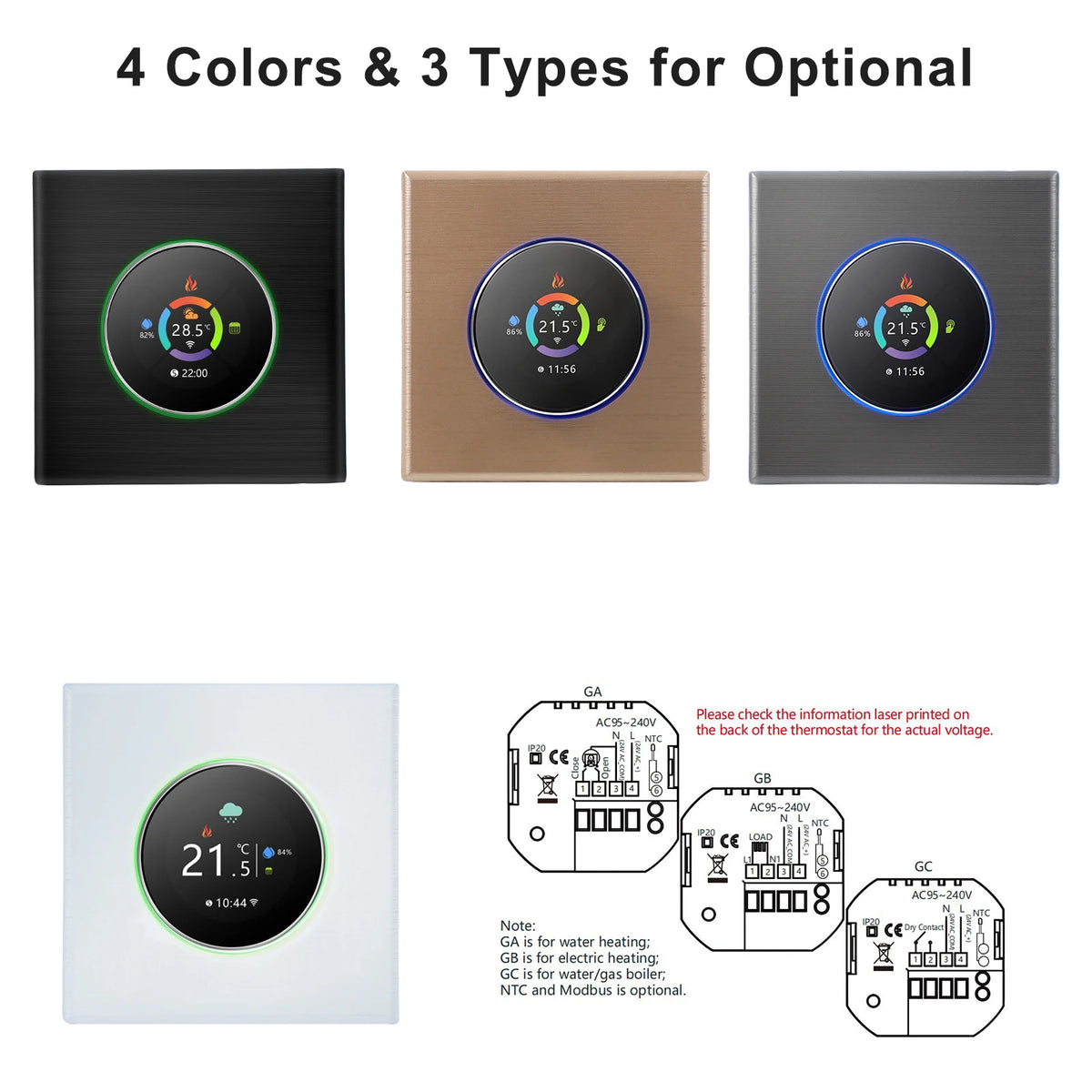 WiFi Smart Thermostat Temperature Controller Weekly Programmable Button Control/ Mobile APP/ Voice Control Compatible