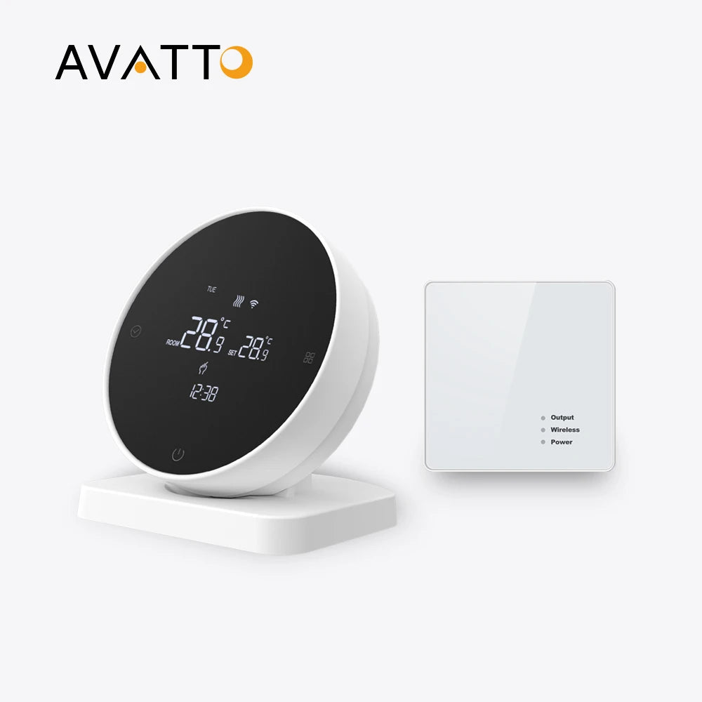 AVATTO Wifi Smart Thermostat,Tuya RF Wireless Temperature Controller for Gas Boiler Water Heating,Works with Alexa Google Home - Stereotech