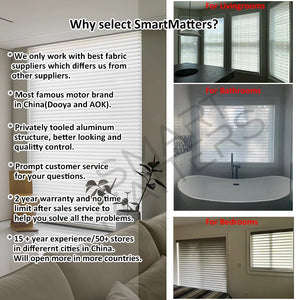 SmartMatters Smart Zigbee Shangri-La Blinds Dual-layered Day and Night Zebra Shades for Windows Wifi Tuya Alexa Compatible