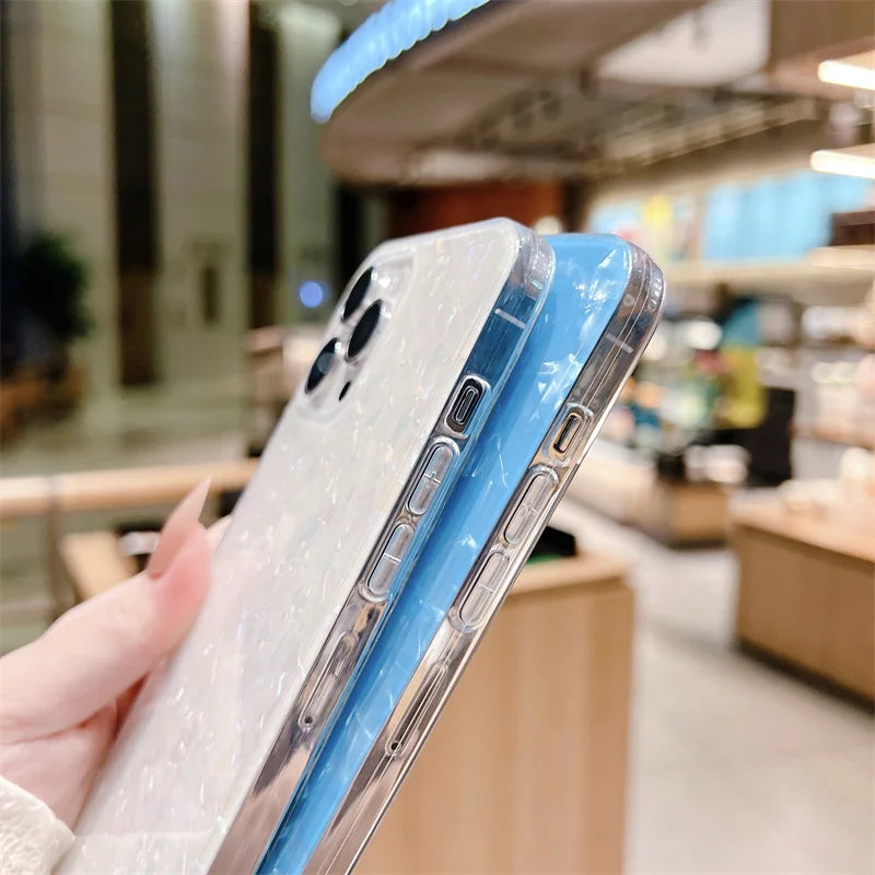 Colorful Dream Shell Texture Phone Case For iPhone 14 13 12 11 Pro Max X XR XS 7 8 14 Plus Shockproof Bumber Soft IMD Back Cover