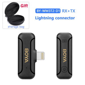BOYA BY-WM3T2 Professional Wireless Lavalier Lapel Mini Microphone for iphone ipad Android Live Broadcast Streaming Vlogging