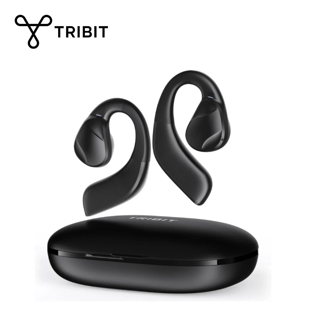 TRIBIT Open-Ear Headphones OpenGo, Wireless Earbuds with LED Display, Bluetooth 5.3, IPX5 Waterproof, 13+90H Playtime With Mic