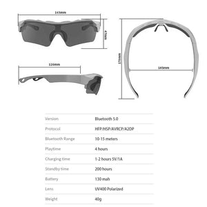 Smart Glasses Bluetooth 5.0 Earphones Riding Sport Glassess Wireless Headset Headphone UV400 Polarized Music Eyeglassess