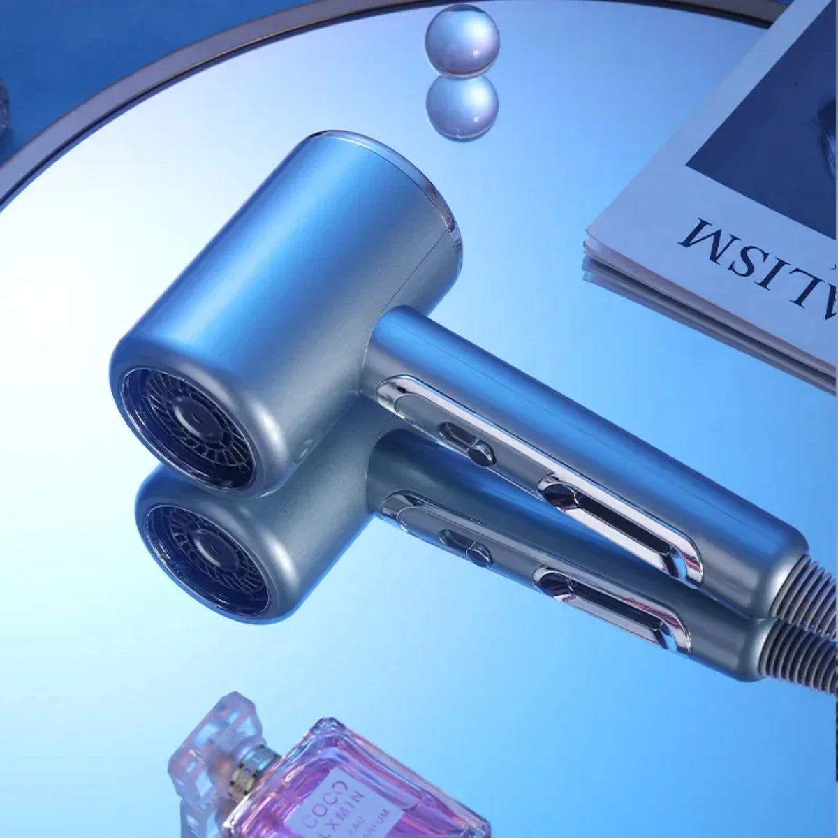 New Travel Hair Dryer with Strong Wind Speed and Low Noise for Fast Drying, High-Quality 1600W Hair Care Tool with Smooth Air No