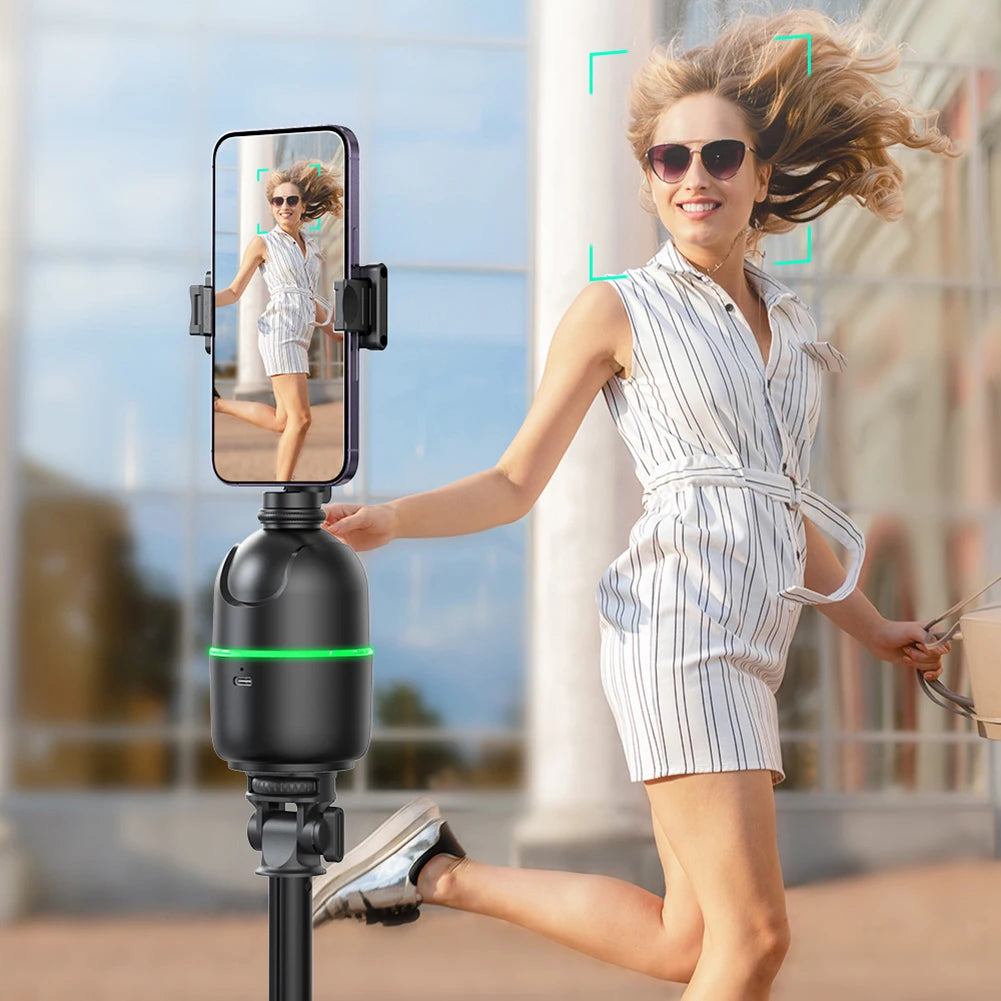 Auto Tracking Phone Holder 360° Rotation Face Tracking Phone Tripod Holder No App Follow Up Pan Tilt for Tiktok Video Recording - Stereotech