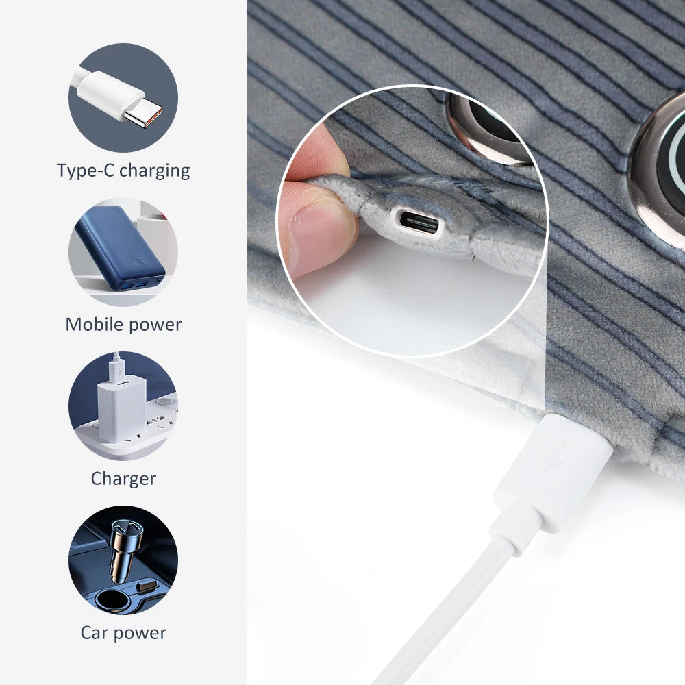 Electric Heating Belt USB Hand Warmer Hot Compress Therapy Abdominal Waist Massage Belt Menstrual Relief Pain Uterus Warming Pad