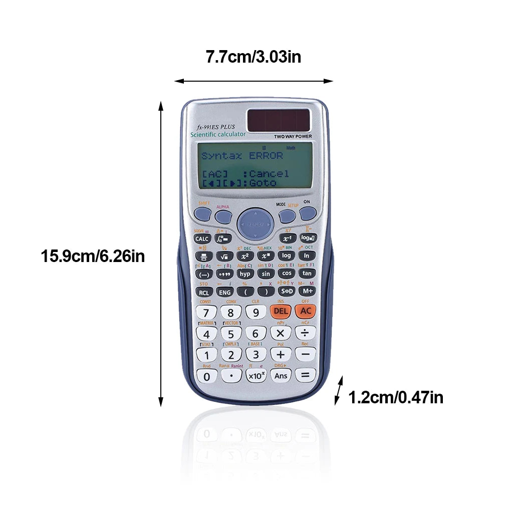 Xinxinyy Fx 991es Plus Scientific Calculator With 417 Functions Students Office Coin Battery Financial Supplies