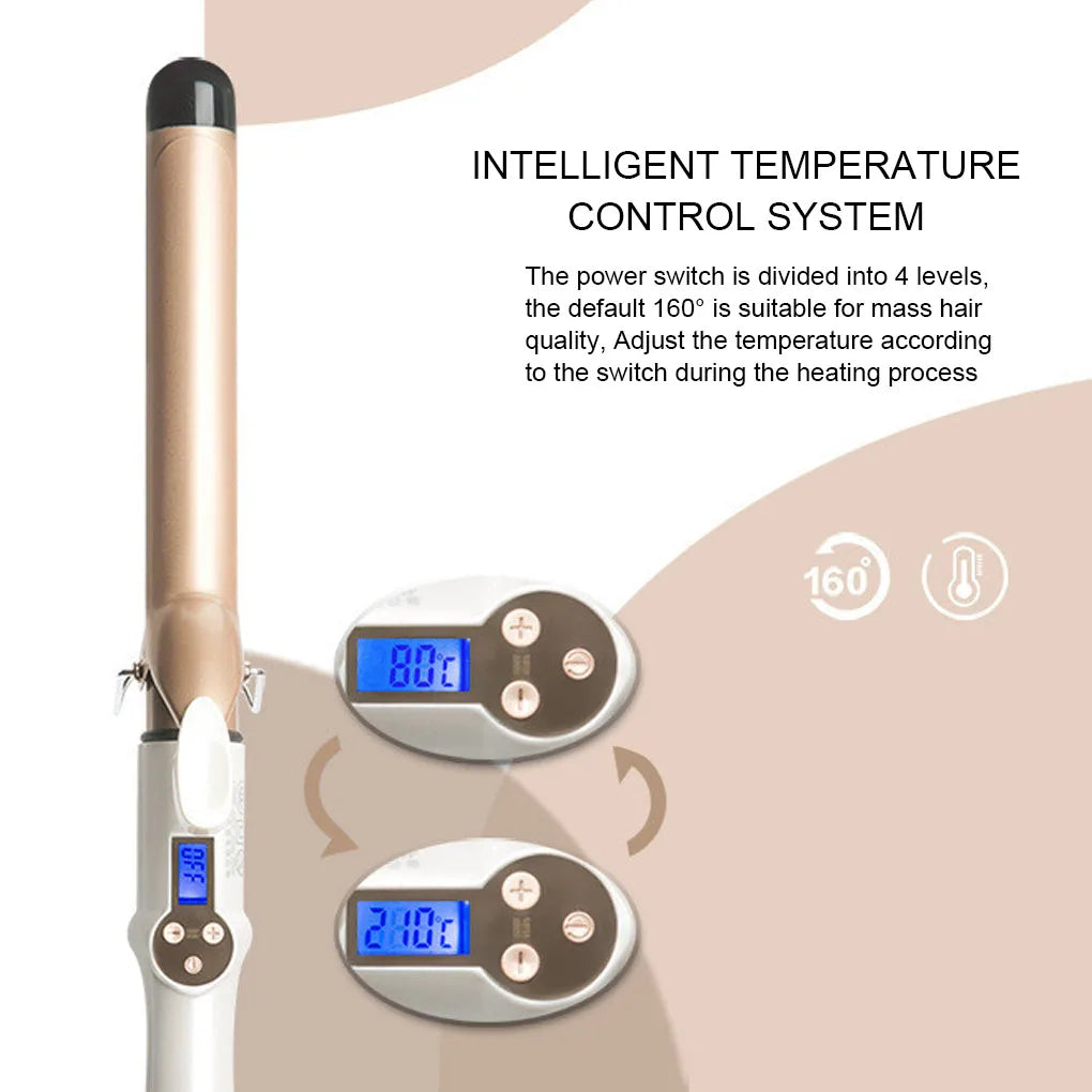 Real Electric Professional Ceramic Hair Curler Lcd Curling Iron Roller Curls Wand Waver Fashion Styling Tools