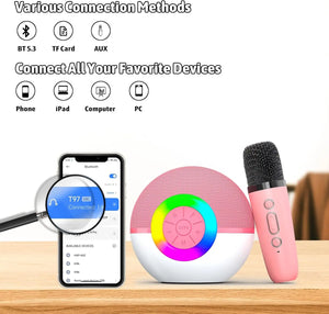 BlueTooth Wireless Microphone Mini Portable Karaoke Mic with Speaker for Kids Children Birthday Holiday Gifts - Stereotech
