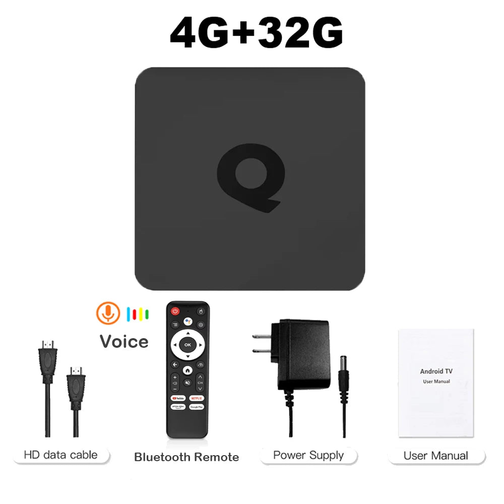 Android 14 TV Box Q1 ATV Quad Core H313 Dual Wifi 2.4G&amp;5G BT 8K Video Set Top Box Ram 4GB 8GB Rom 64GB 128GB Audio Midea Player