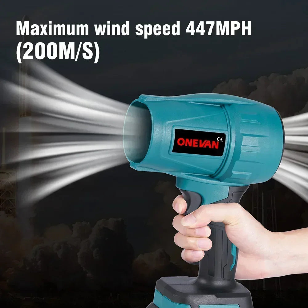 ONEVAN Brushless 2000W Electric Turbo Blowers Jet Fan 200M/S Violent Car Dryer Handheld Dust Blowing Tool for Makita 18V Battery