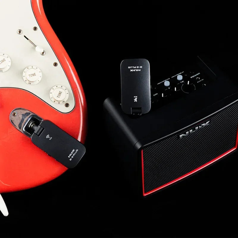 NUX B-2 Plus Wireless Transmitter Wireless Guitar Transmitter 2.4GHz Microphone 60ft Line Of Sight