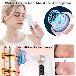 Blackhead Remover Pore Vacuum Face Cleaner Electric Pimple Acne Black Head Removal USB Rechargeable Water Cycle Black Dot Remove - Stereotech