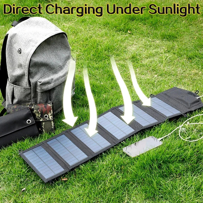 800W Foldable Solar Panel Portable 6-fold  Solar Panels Charger USB 5V DC Full Time Power Solar Panel Mobile Power Supply - Stereotech