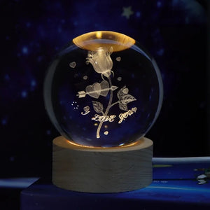 LED Crystal Ball Table Lamp USB Night Light 3D Moon Planet Galaxy Decor for Home Table Lamp Party Toys for Kids Adult Xmas Gifts