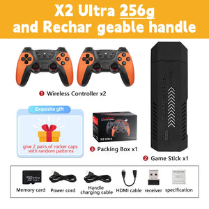 X2 Ultra Retro Game Stick Built-in 37000+ Games 40 Simulators Video Consoles 4K HD TV Handheld Game Player Wireless Game Console