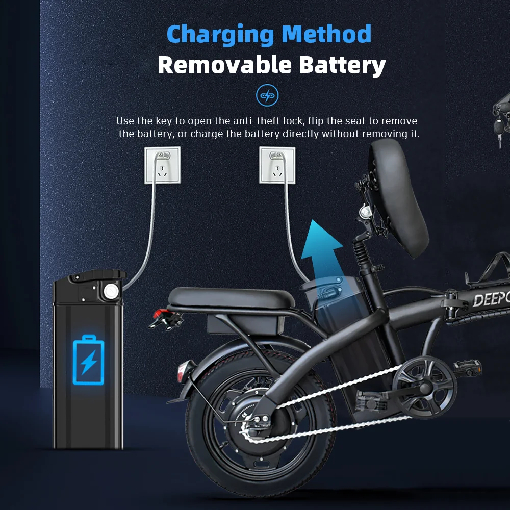 ZPW Ebike K100 400W 48V 30AH Electric bike Adult Fat Tire Folding Electric Bicycle City Commuter Electric Bike Urban Ebike