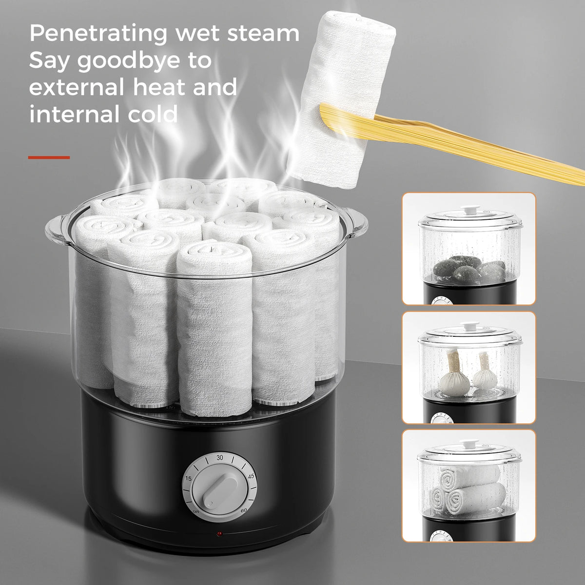 Towel Steamer Quick Heating Hot Towel Warmer Spa Towel Heater SPA Facial 202°F In 10mins Skin Moisturizing Tool Facials, Shaving - Stereotech