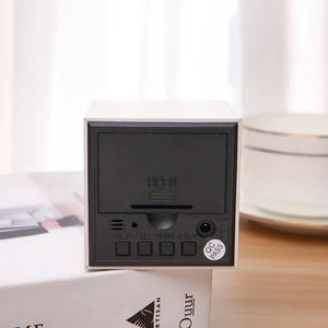 Digital Alarm Clock Wooden Alarm Clock USB/Battery Powered, Mini Cube LED Digital Clock with Time/ Date/ Temperature Display