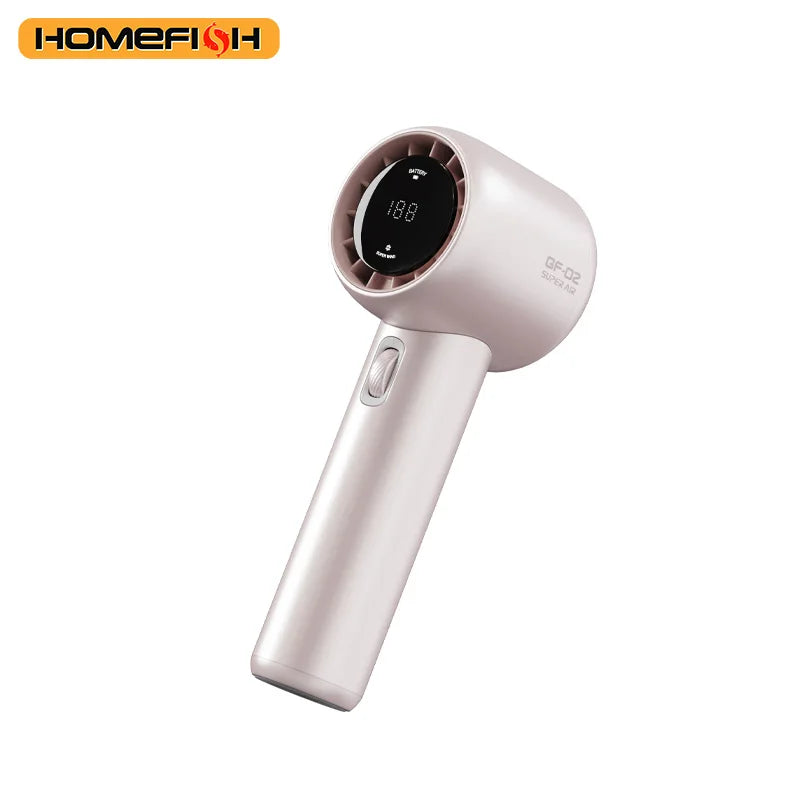 HOMEFISH GF02 199 Gears High Speed Handheld Fan Portable Cooler Fans USB Rechargeable 3500mAh Electric Fan Mini Air Conditioner - Stereotech