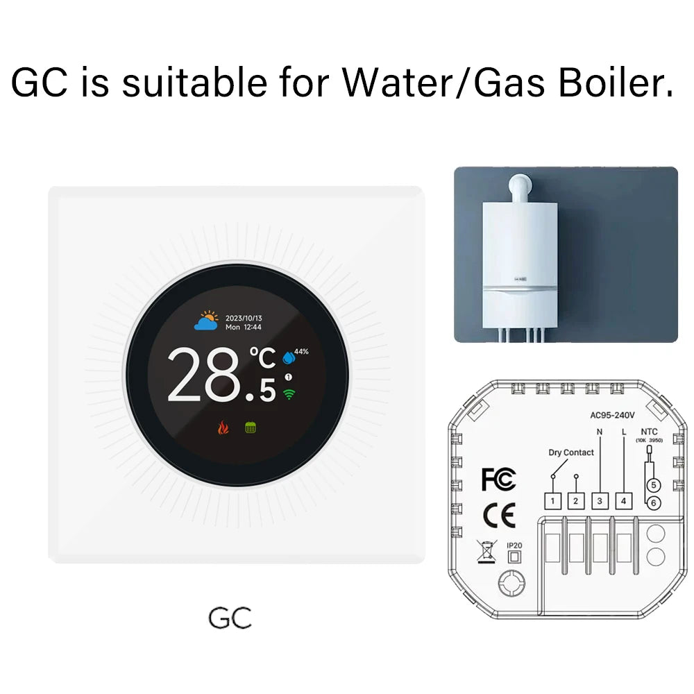 TUYA WiFi Smart Knob Thermostat  Floor Heating Water Gas Boiler Home Room Programmable Temperature Controller Alexa Google Home