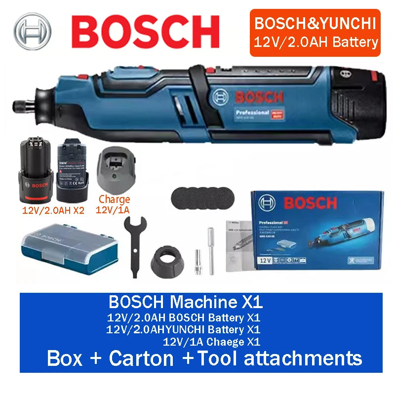 Bosch GRO 12V-35 Wireless Rotary Tool 12V 2.0Ah 3.0Ah Li-Battery Mini Electric Grinder Polishing Cutting Machine Electric Drill