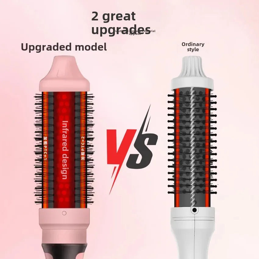 Dual-Use Home Hair Straightening Brush Infrared Curling Iron Two-In-One Non-Damaging Hairdressing Tool Versatile Hair Care