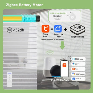 Persilux Motorized Shangri-La Sheer Shades Smart Roller Blinds Automatic Work with Alexa Google Speaker Remote Control for Home
