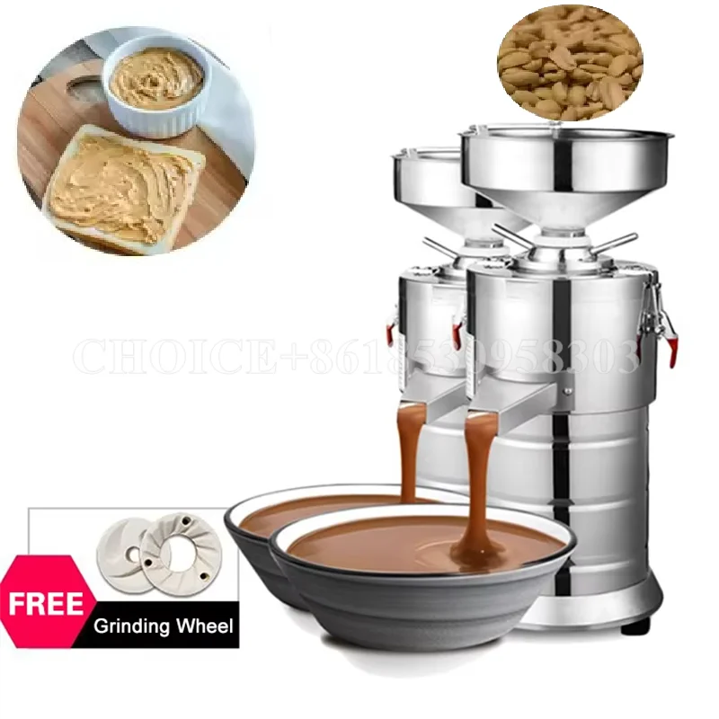 Electric Peanut Butter Maker Sesame Butter Machine Grinder Colloid Mill Almond Butter Machine Stainless Steel Food Processor