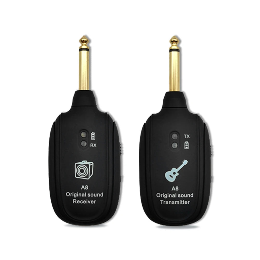 Guitar Transmitter Receiver Set Use Time Up To 8h Guitar Earphone Amplifier 5.8GHz/2.4GHz for Guitar Bass Electric Instruments