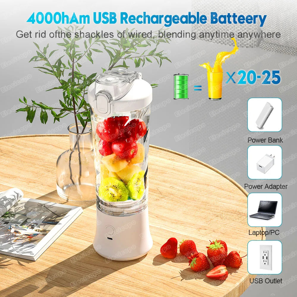 600ML Mini Portable Electric Fruit Juicer - Stereotech