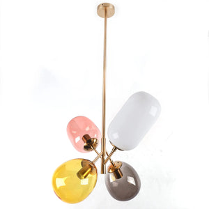 4 Colorful LED Balloon Chandelier Colorful Glass Ball Bubble Ceiling