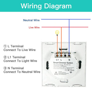 Tuya WiFi Smart Dimmer Switch Light Wireless Touch Dimming Wall Control LED Remote ON/Off EU 220V Work with Alexa Google Home