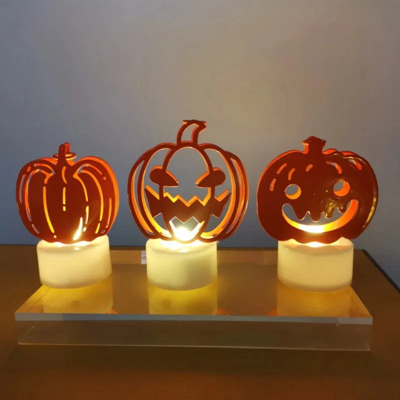 New Halloween Ghost Pumpkin Led Candle for Home Christmas Party Wedding Decoration  Electronic Battery-Power Tealight Candles