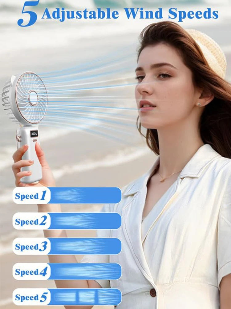 Real 1500mah Mini Handheld Fan Electric Rechargeable Mini Lash Fan Hand Held For Summer Gift - Stereotech