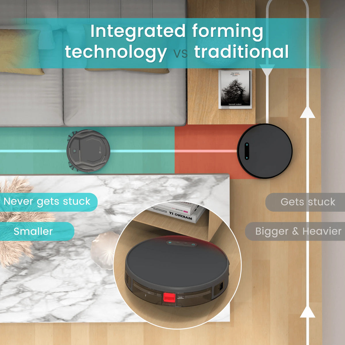 Lefant M210 Pro Robot Vacuum Cleaner with 2200Pa Suction,WiFi/Alexa/APP/Bluetooth,Schedule Cleaning,Self-Charging,Smart for Home