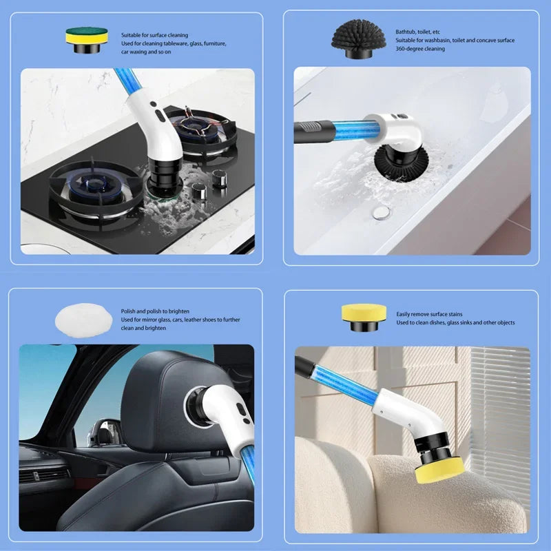Xiaomi 9-in-1 Wireless Electric Cleaning Brush Multifunctional Rechargeable Bathroom Automatic Rotating Cleaning Machine Home