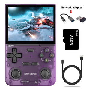 GAMINJA Open Source K36 Handheld Game Console 3.5Inch IPS Screen Built in 16000 Games Supports online doubles For PS1/PSP/DC/N64