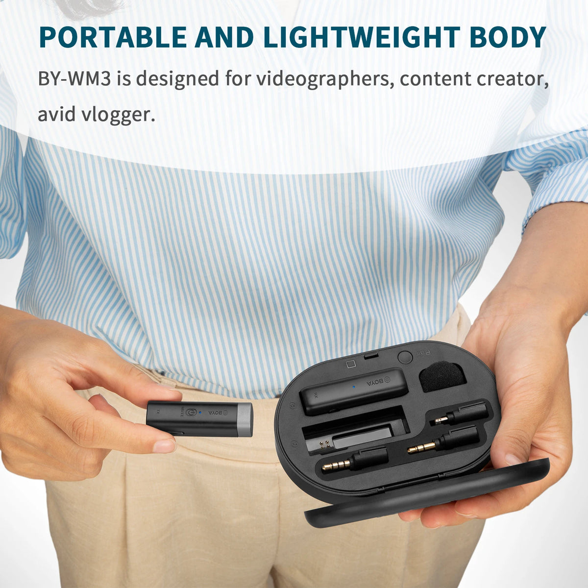 BOYA BY-WM3 Wireless Lavalier Lapel Microphone for iPhone Android DSLR Camera Laptop Computer Gaming Youtube Recording Streaming