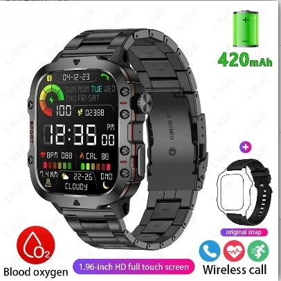 Xiaomi New Rugged Military Black Smart Watch Men For Android Ios 3ATM Waterproof Sport Fitness Ai Voice Smartwatch Outdoor