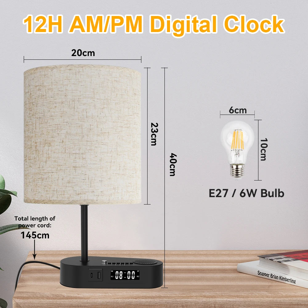LED Table Lamp Touch Switch Dimmable Beside Lamp  Warm white Bluetooth Night Light Modern Multifunctional Desk Lamp With LED Bul