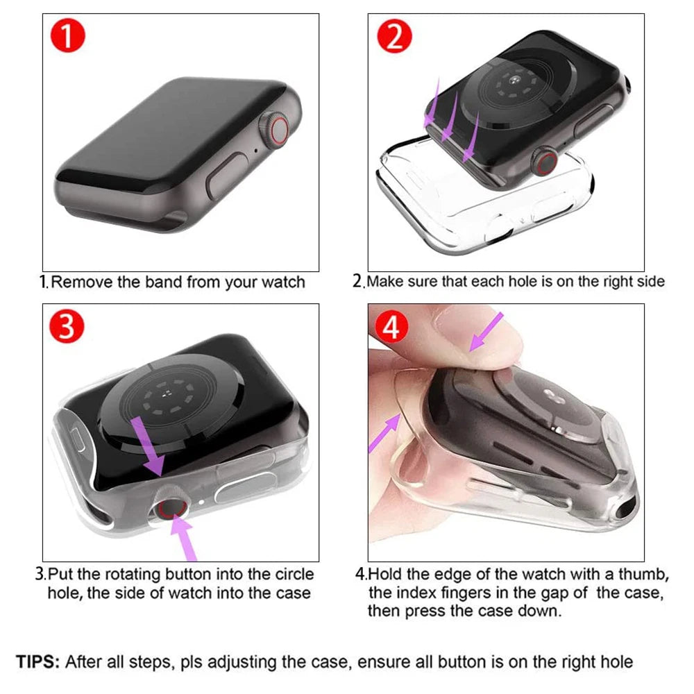 Screen Protector for Apple Watch Case Ultra 2 49mm 41mm 44MM 40MM 42mm TPU Bumper Cover Accessories for iWatch Series 9 8 7 SE 6 - Stereotech