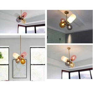 4 Colorful LED Balloon Chandelier Colorful Glass Ball Bubble Ceiling