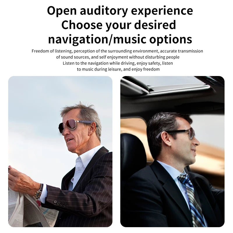 Bluetooth Sunglasses Smart Audio Glasses Nylon Lenses Dual Speakers Support Bluetooth Calls Music Eyeglasses For Men Women