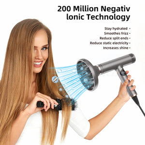 Professional High Speed Hair Dryer Curler Fast Dry With Hair Curling Nozzle Styling 110000rpm Hair Dryer Negative Ion High Speed
