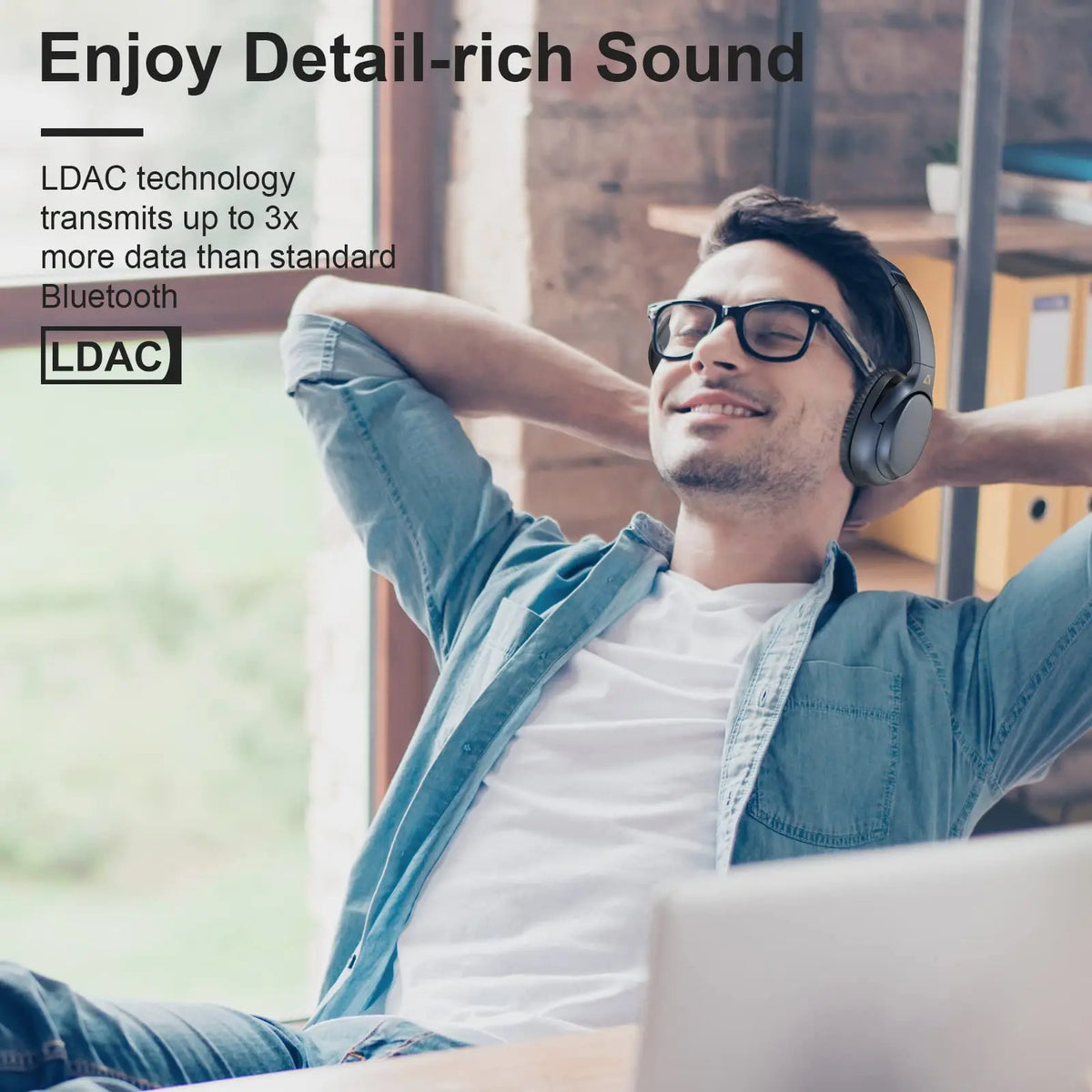 1Mii E700 Wireless Bluetooth Headphones LDAC Lossless Hi-Res Sound,ANC Active Noise Reduction ,HIFI Stereo Gaming Headset,65H